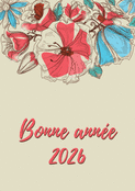 Voeux colorés pour une année 2026 florale
